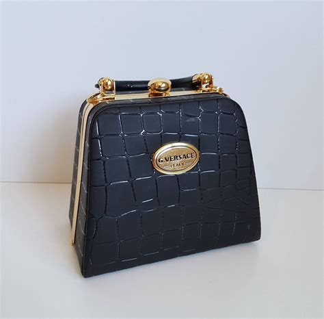 versace square logo vintage purse